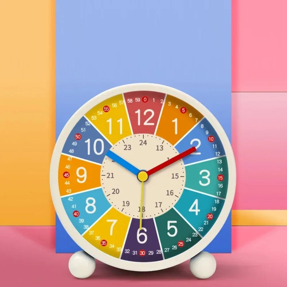 Kids Educational Alarm Clock – Colorful Silent Analog Clock for Children