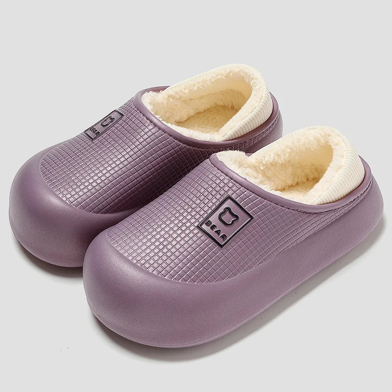 Waterproof Plush Slippers – Non-Slip Indoor & Outdoor, Men & Women