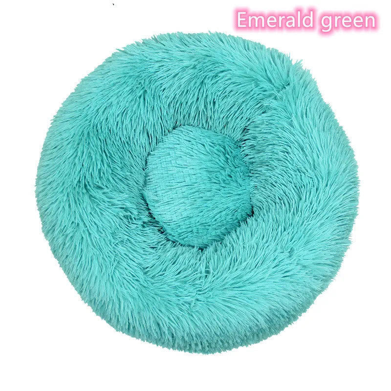 Calming Donut Cat Bed – Super Soft Plush Washable Pet Sleeping Cushion