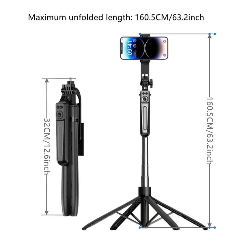 Bluetooth Selfie Stick Tripod 1.8m with Dual Fill Lights & Remote