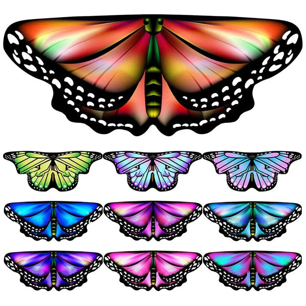 Kids Butterfly Wings Cape – Girls Fairy Costume Shawl