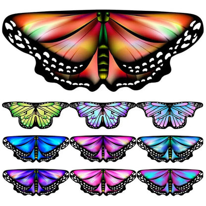 Kids Butterfly Wings Cape – Girls Fairy Costume Shawl