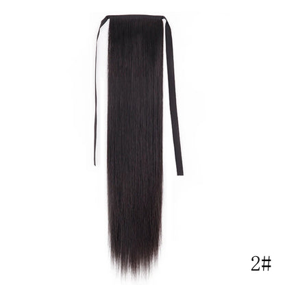 Wrap Around Ponytail Extension Synthetic Straight Hair 22-34 Inch