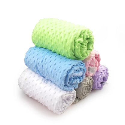 Baby Blanket – Soft Minky Dot Fleece Newborn Swaddle Wrap