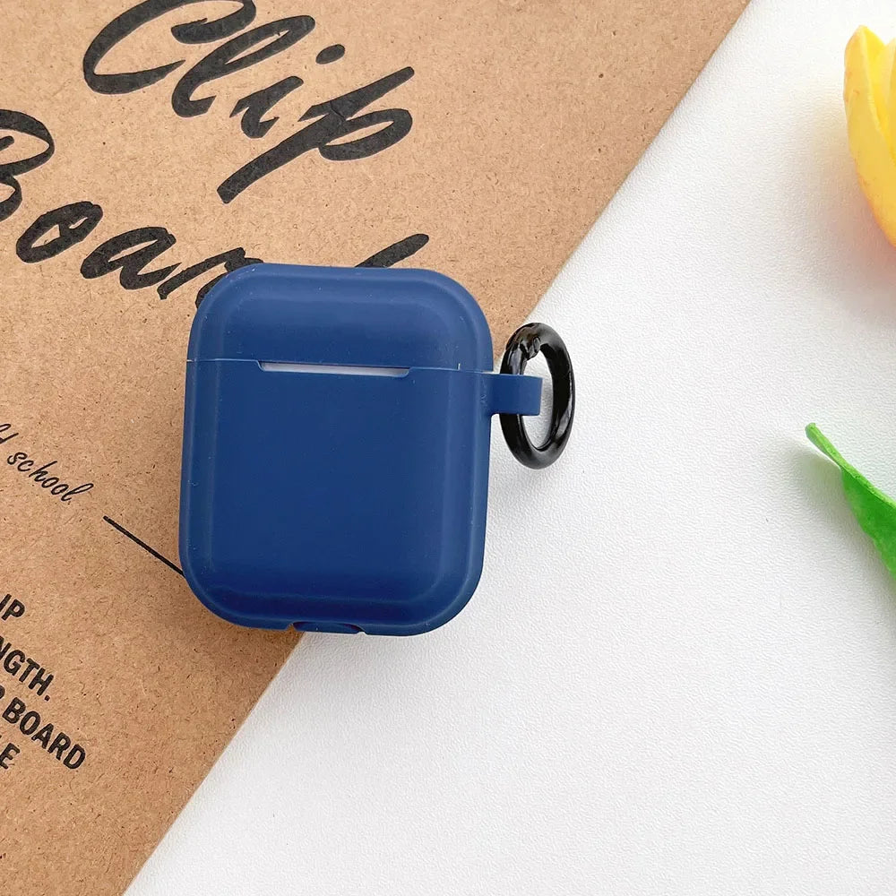Liquid Silicone AirPods Case with Carabiner Ring – Fits AirPods 1/2/3/Pro/Pro 2/Pro 3/4