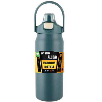 Stainless Steel Vacuum Insulated Water Bottle with Straw & Handle – 27–51oz