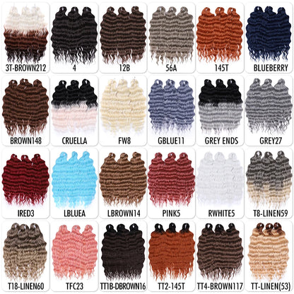 Deep Wave Braiding Hair Extensions 24 Inch – Synthetic Water Wave Crochet Hair