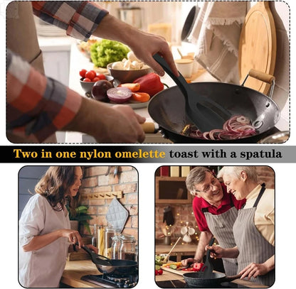 2-in-1 Grip & Flip Spatula Tongs – Nylon Kitchen Turner
