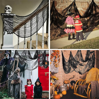 Halloween Creepy Gauze Cloth Door Curtain Decoration 72x30in