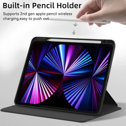 iPad Case 360 Rotatable Transparent Cover – Pro, Air, Mini, 7th–10th Gen