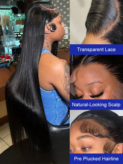 13x6 HD Lace Front Wig Straight Human Hair Glueless Malaysian Virgin
