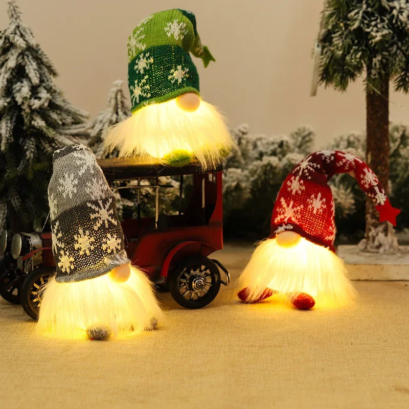 Light-Up Christmas Gnome Doll – Long-Leg Faceless Plush Holiday Decoration