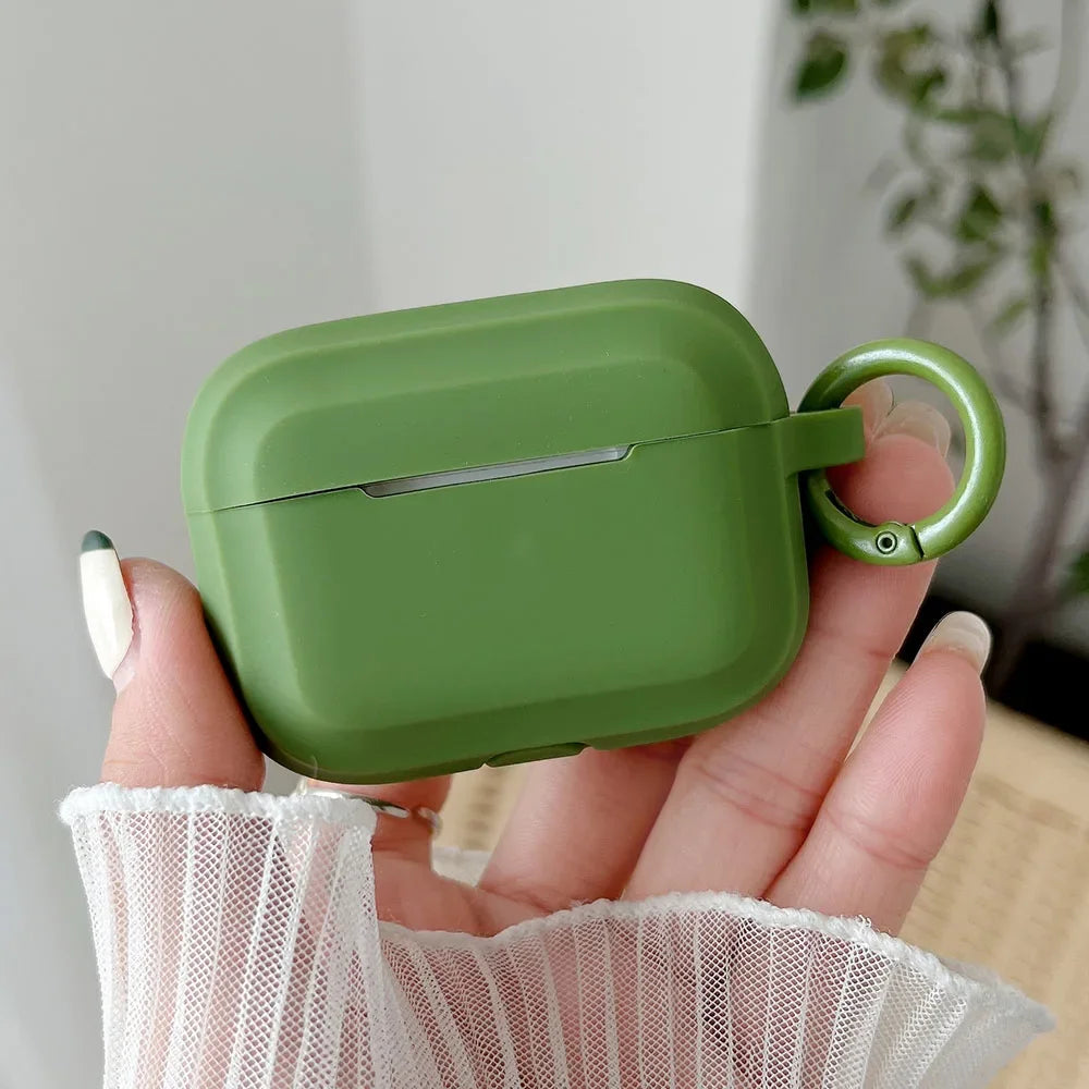 Liquid Silicone AirPods Case with Carabiner Ring – Fits AirPods 1/2/3/Pro/Pro 2/Pro 3/4