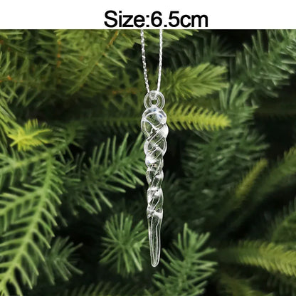 Crystal Acrylic Christmas Tree Hanging Ornaments – 5-Pack