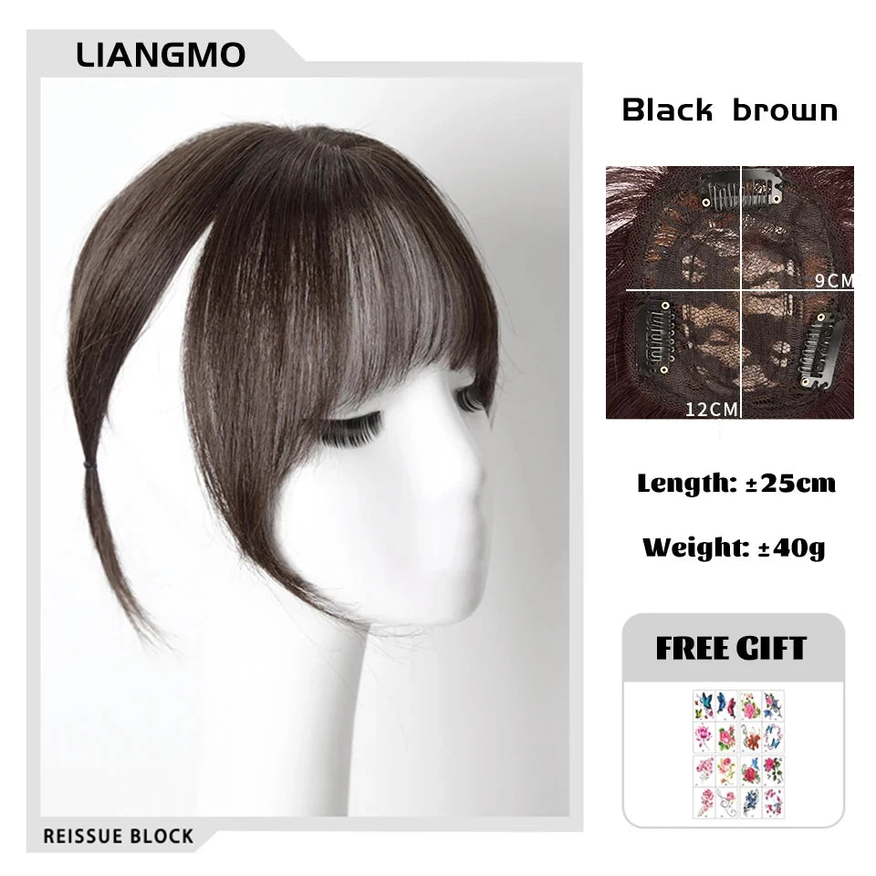 Clip-In Hair Topper with Bangs – Invisible Seamless Crown Coverage
