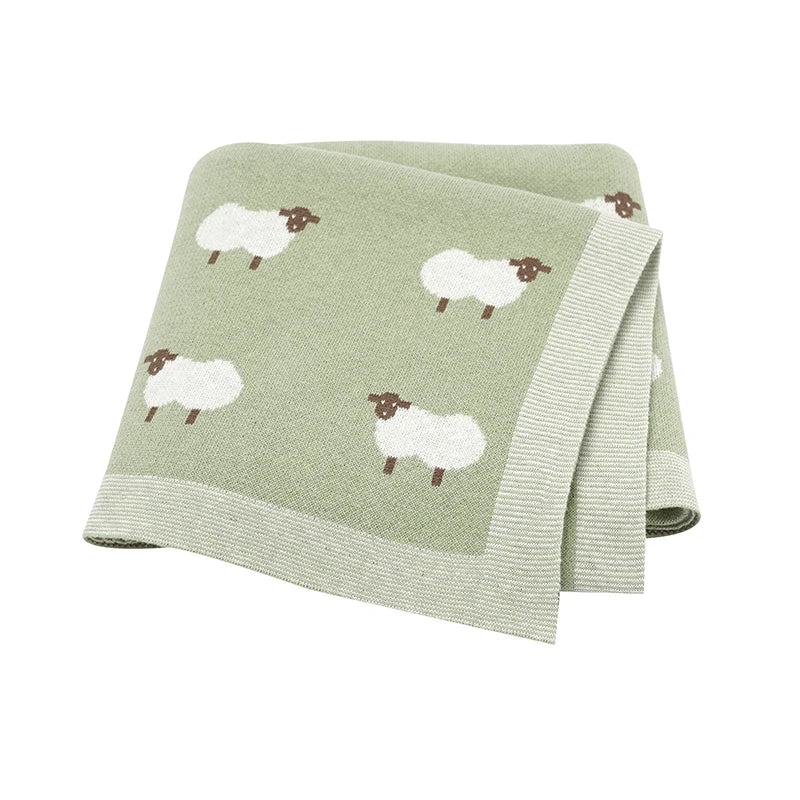 Baby Cotton Knitted Blanket 90x70CM Newborn Swaddle Wrap