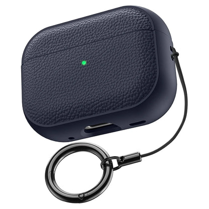 AirPods Case Leather Pattern TPU Cover with Keychain