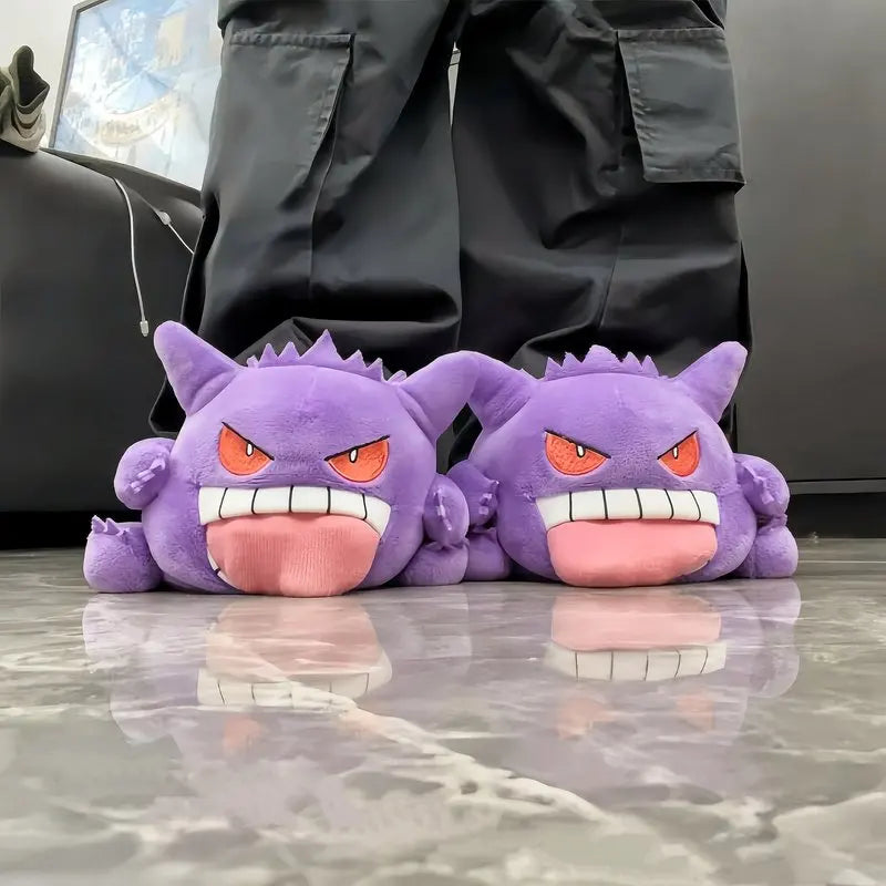 Gengar Tongue Out Cozy Winter Slippers