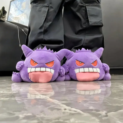 Gengar Tongue Out Cozy Winter Slippers