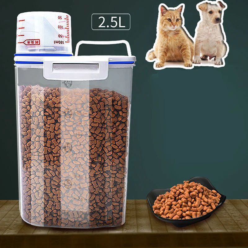 Airtight Pet Food Storage Container with Measuring Cup