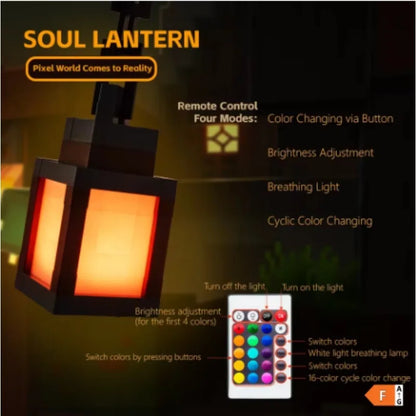 Pixel Lantern LED Night Light – 16 Color Changing Wall Lamp