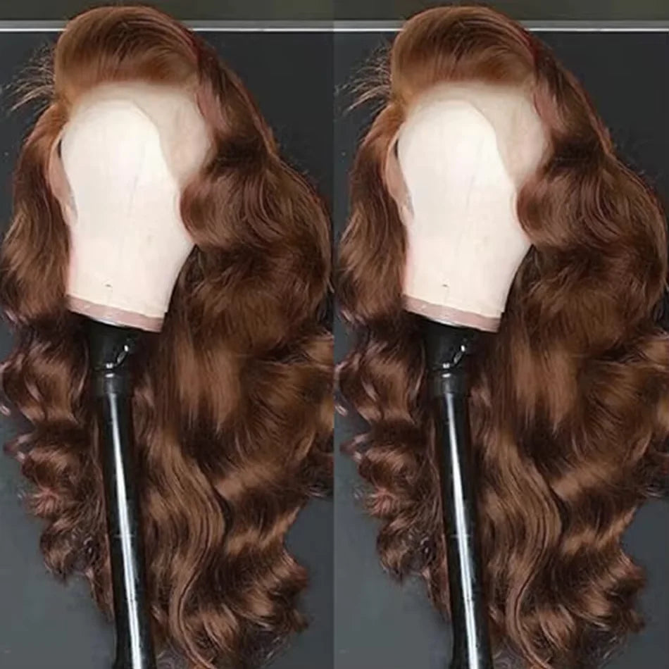 Chocolate Brown Body Wave 13x4 HD Lace Front Human Hair Wig