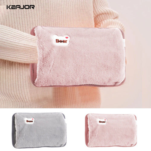 Electric Hot Water Bag Hand Warmer – Rechargeable Soft Plush Heating Pad