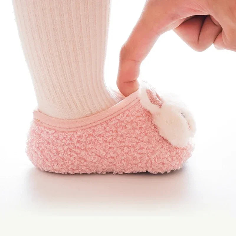 Baby Non-Slip Floor Socks Cartoon Rabbit Plush Toddler Slippers