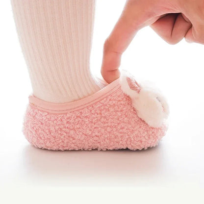 Baby Non-Slip Floor Socks Cartoon Rabbit Plush Toddler Slippers