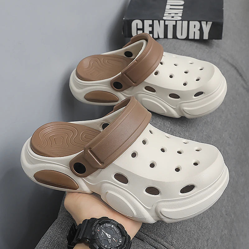 Men's Thick-Sole Clogs – Breathable Non-Slip Beach Sandals