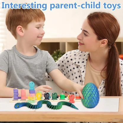3D Printed Snake Egg Fidget Toy – Articulated Desk Ornament