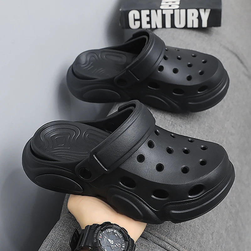 Men's Thick-Sole Clogs – Breathable Non-Slip Beach Sandals