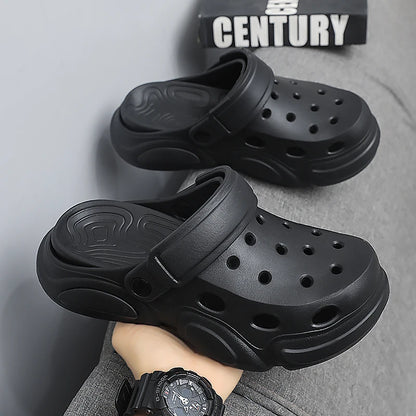 Men's Thick-Sole Clogs – Breathable Non-Slip Beach Sandals