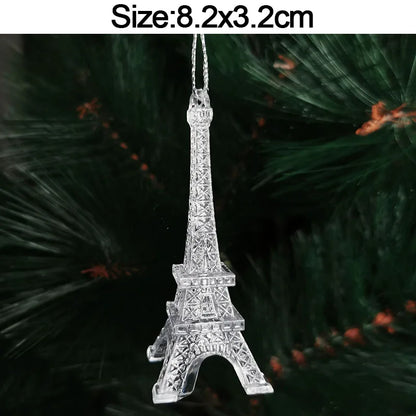 Crystal Acrylic Christmas Tree Hanging Ornaments – 5-Pack