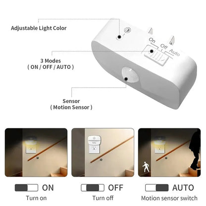 LED Motion Sensor Night Light Plug-In | EU & US Plug