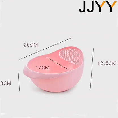 Rice Washing Basket – Plastic Strainer Bowl with Handle