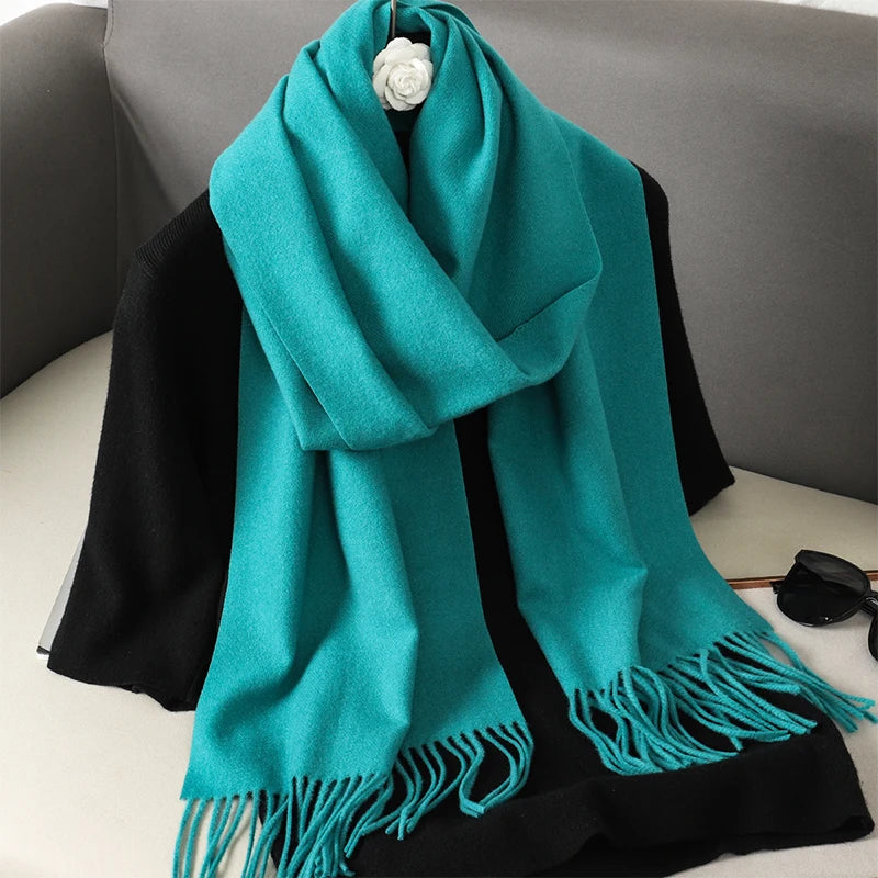 Cashmere-Feel Winter Scarf – Women's Long Warm Pashmina Shawl & Wrap