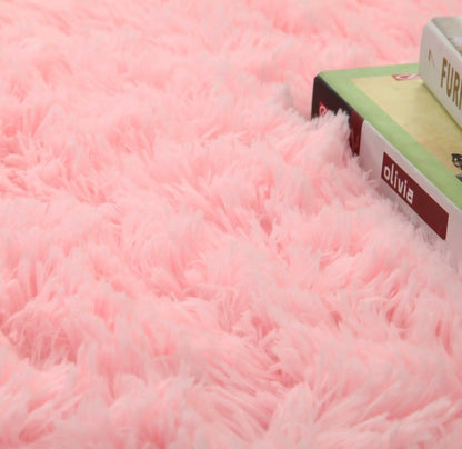 Gradient Fluffy Area Rug – Soft Shaggy Carpet for Bedroom & Living Room
