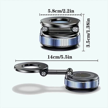 Magnetic Car Phone Holder – Foldable Vacuum Suction Mount