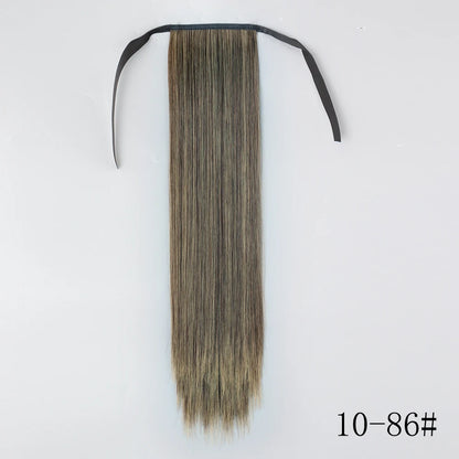 Wrap Around Ponytail Extension Synthetic Straight Hair 22-34 Inch