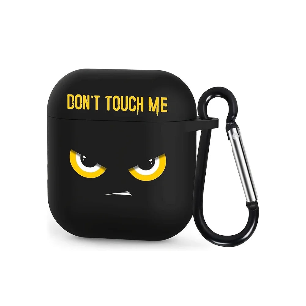 "Don't Touch My Pods" AirPods Case – Silicone Cover with Carabiner