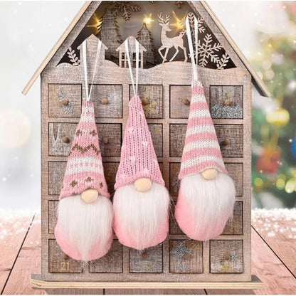 Christmas Gnome Hanging Decorations 3pcs Plush Santa Elves