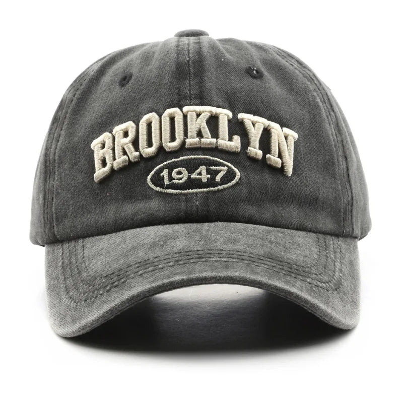 Brooklyn 1947 Embroidered Baseball Cap – Unisex Washed Cotton