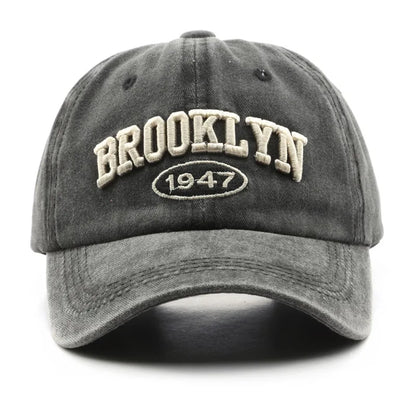 Brooklyn 1947 Embroidered Baseball Cap – Unisex Washed Cotton