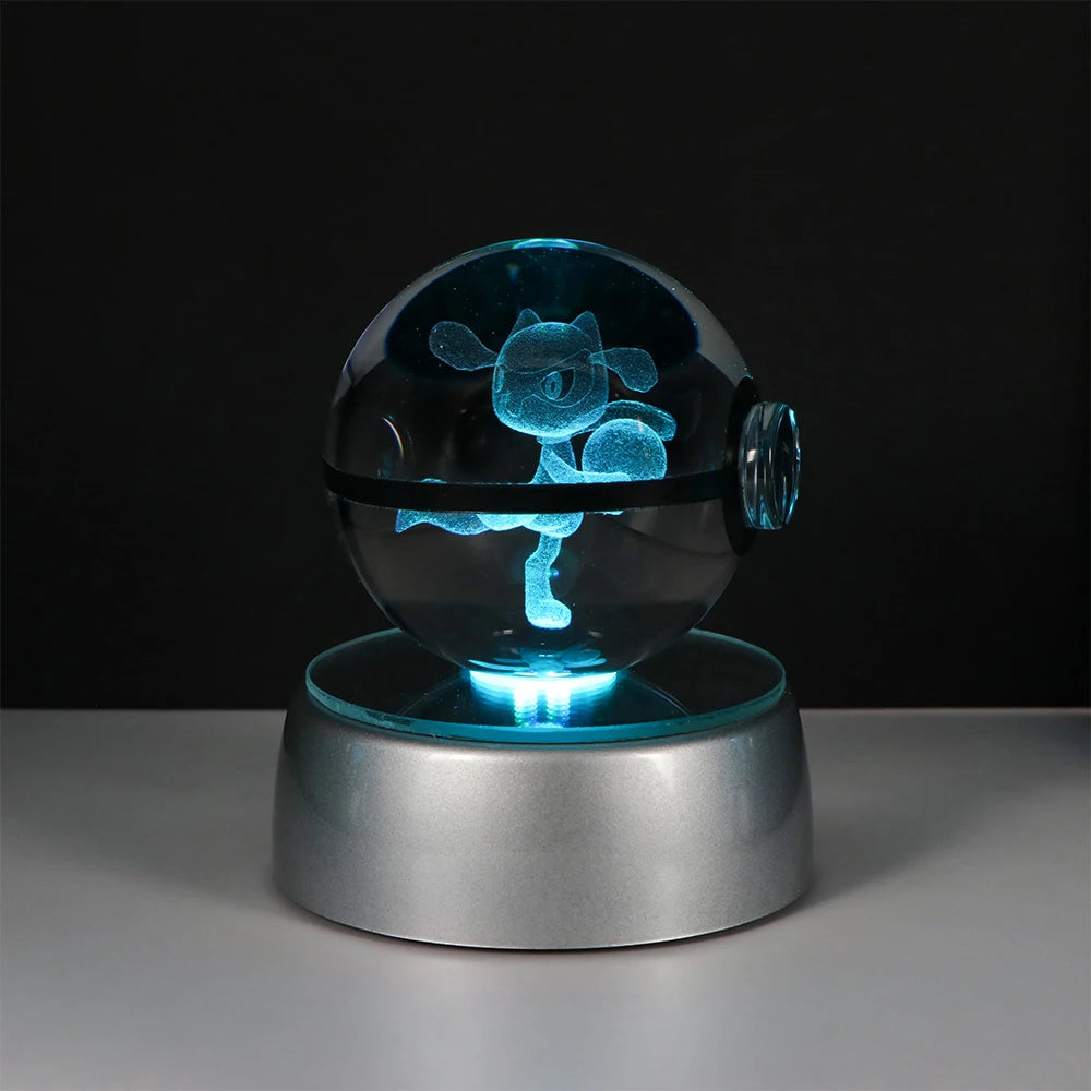 Pokémon Pikachu and Charizard 3D Crystal Poké Ball with LED Base