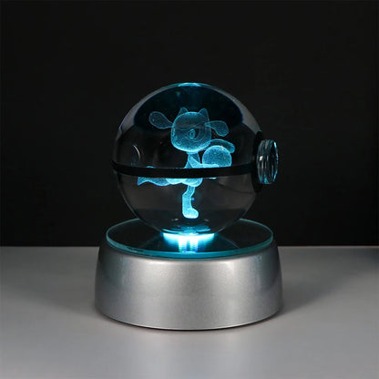 Pokémon Pikachu and Charizard 3D Crystal Poké Ball with LED Base