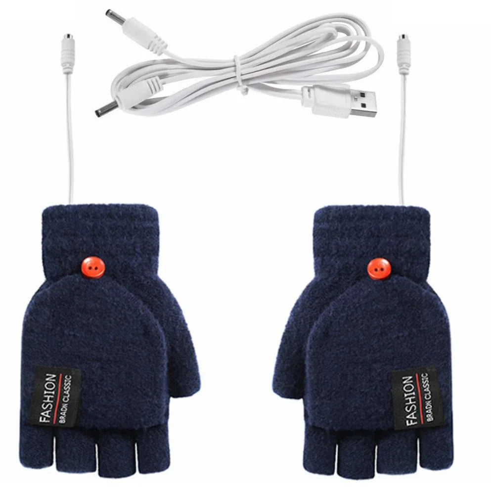 USB Heated Gloves – Electric Heating Hand Warmer for Typing & Skiing