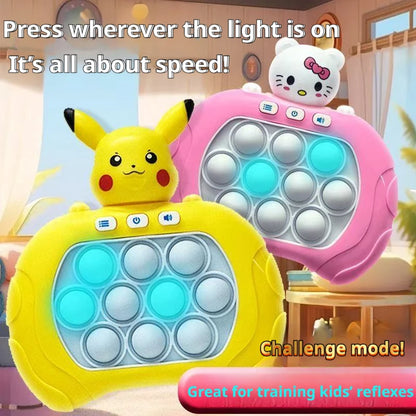 Quick Push Pop It Game Console – Cartoon Character Light & Sound