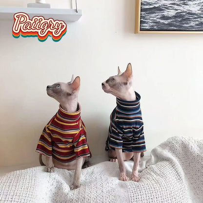 Hairless Cat Shirt – Retro Animal Print Short Sleeve Vest