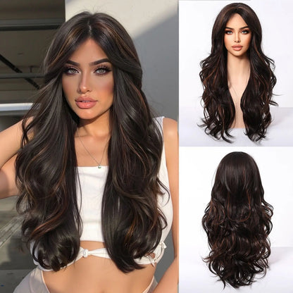 Long Wavy Synthetic Wig for Women – Natural Look, Multiple Colors